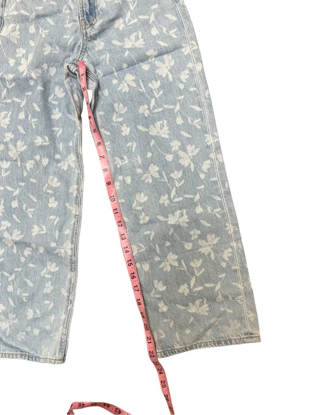 Gap Kids Low Stride Jeans Size 8 Slim Floral Print Wide Leg Denim NWT